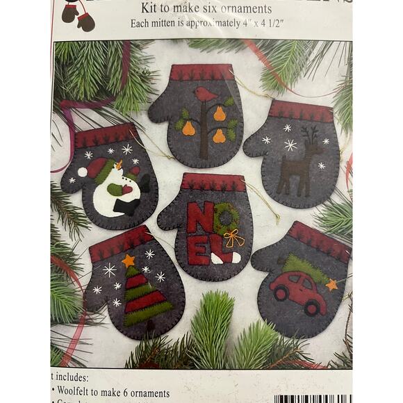 Charcoal mittens 6 christmas ornament kit - Picture 3 of 4